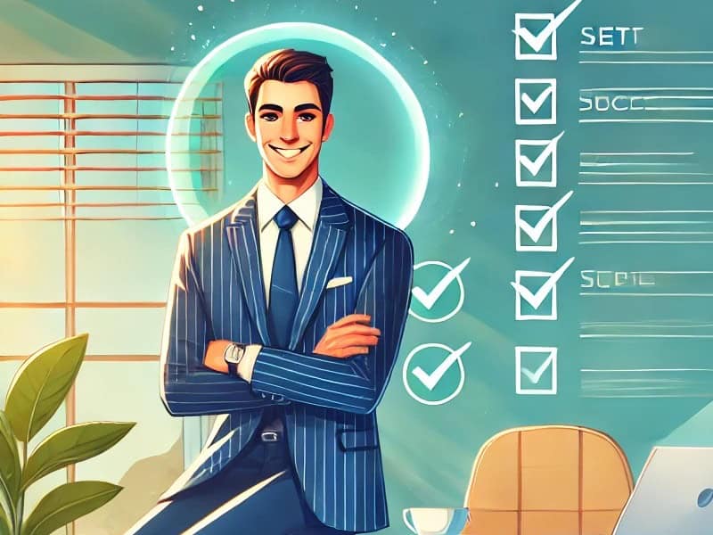 A man of success having the 10 daily habits